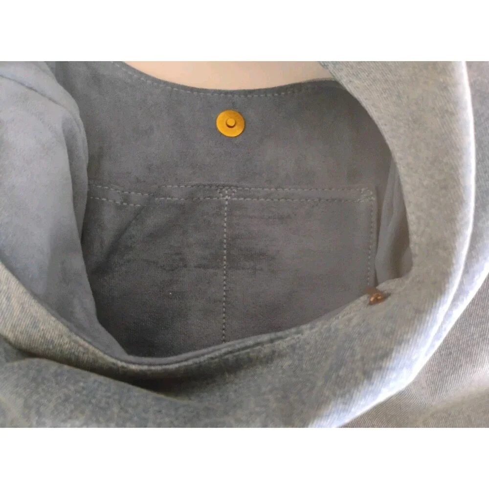 Steve Madden Denim Jean Hobo Slouch Shoulder Bag Blue Bdempsys EUC